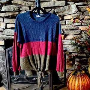 Color Block Top with Tie